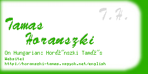 tamas horanszki business card